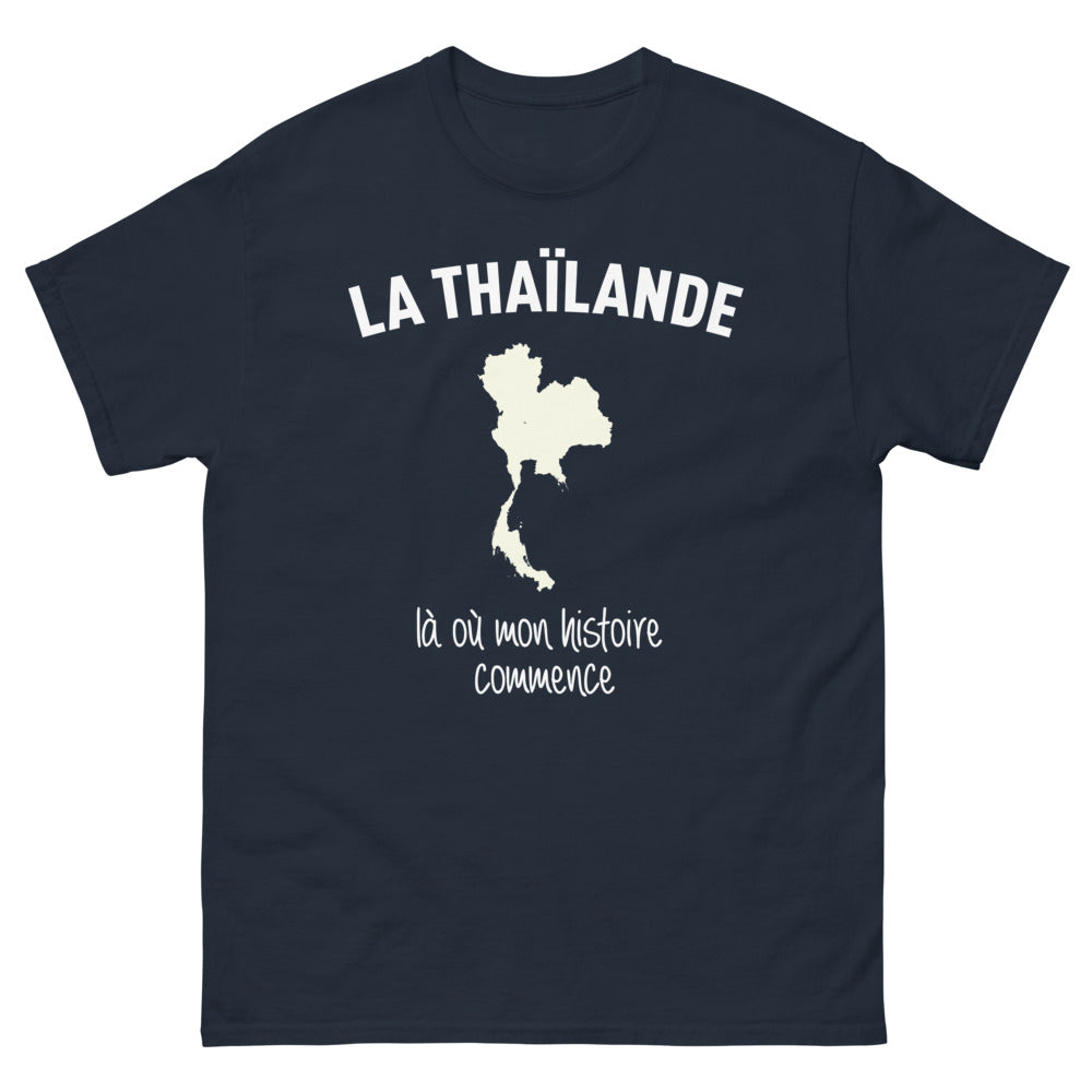T-shirt Thaïlande bleu marine face - Là où mon histoire commence