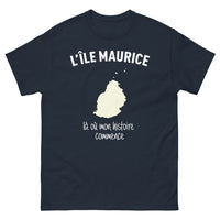 Thumbnail for T-shirt Île Maurice marine - Là Où Mon Histoire Commence