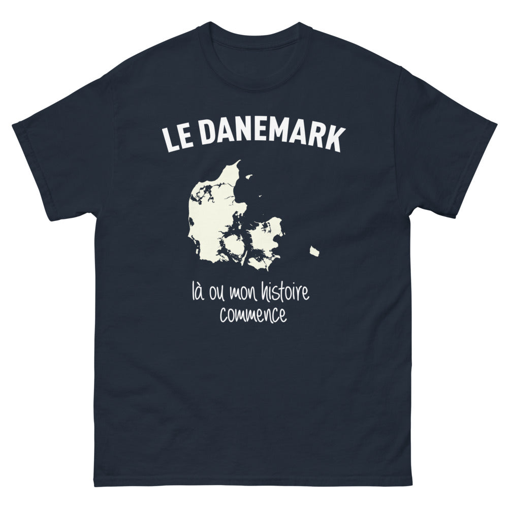 T-shirt Danemark noir dos - Là où mon histoire commence