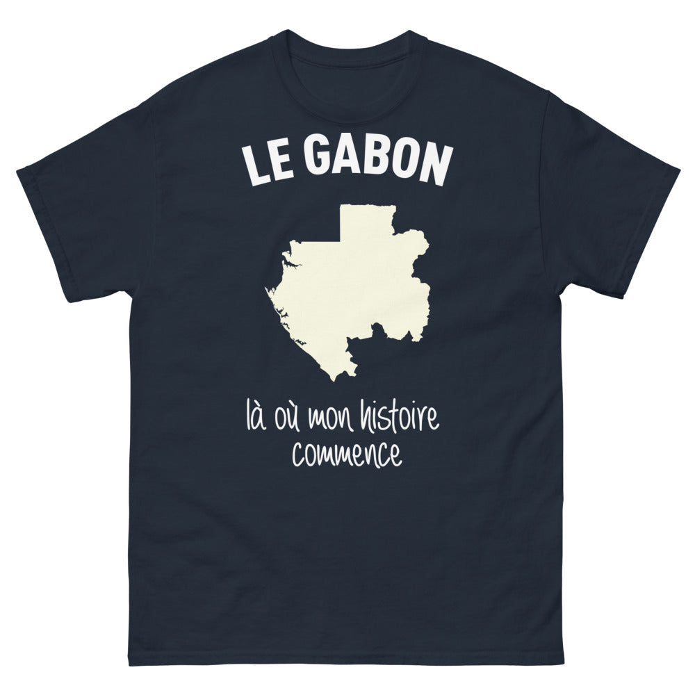 T-shirt Gabon bleu marine - fierté et racines