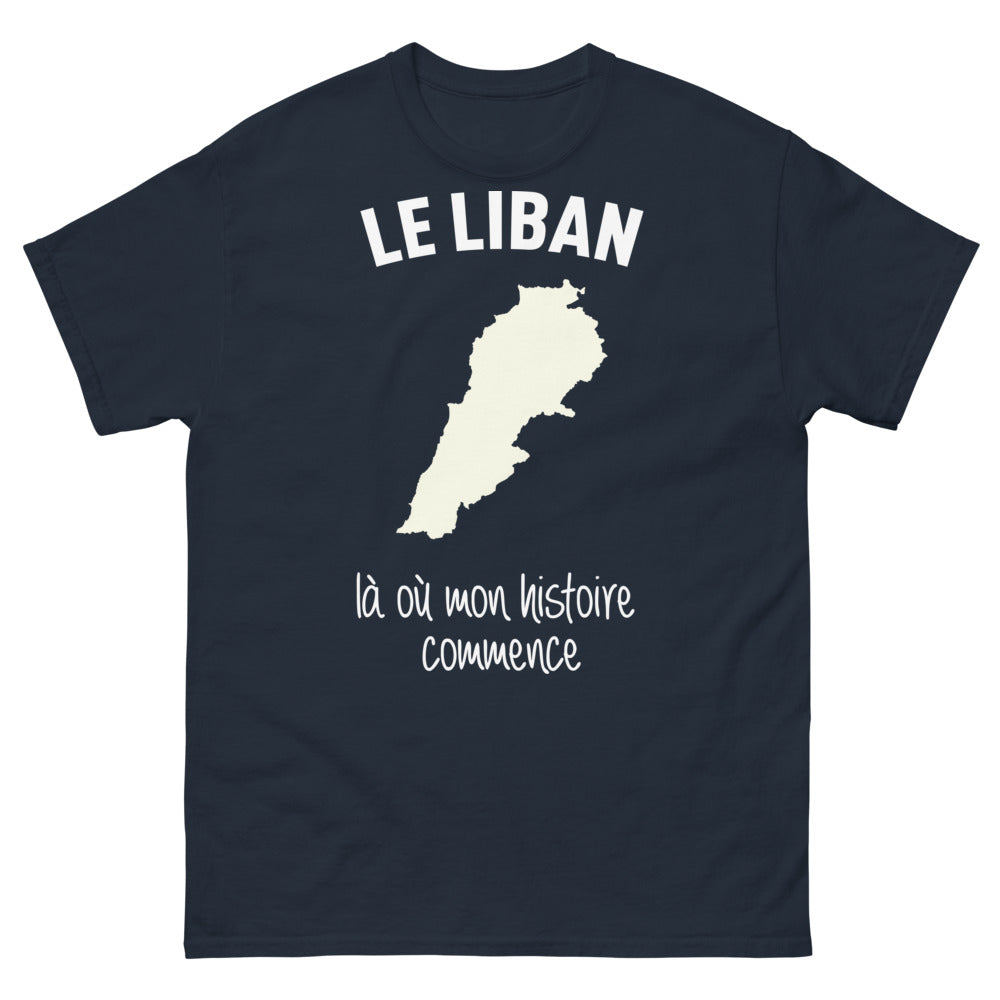 T-shirt Libanais marine - là où mon histoire commence