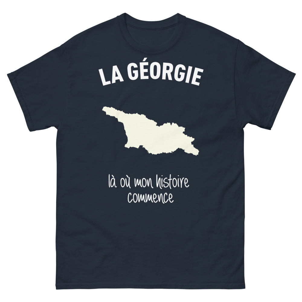 T-shirt Géorgie marine - Là où mon histoire commence