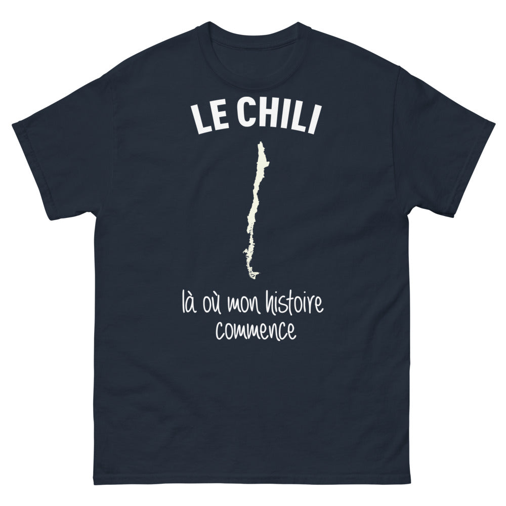 T-shirt Le Chili marine - Là où mon histoire commence