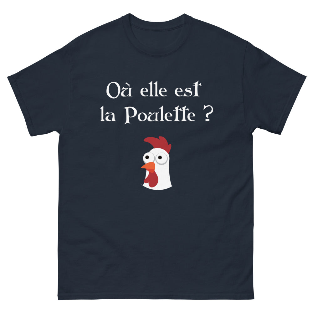 T-shirt Bretagne marine - Où elle est la poulette ?