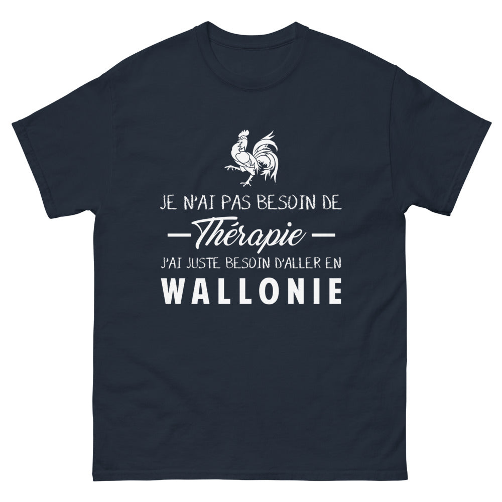 T-shirt Wallonie marine - Je n'ai pas besoin de thérapie