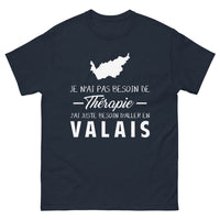 Thumbnail for T-shirt Valais marine - Je n'ai pas besoin de thérapie, juste du Valais