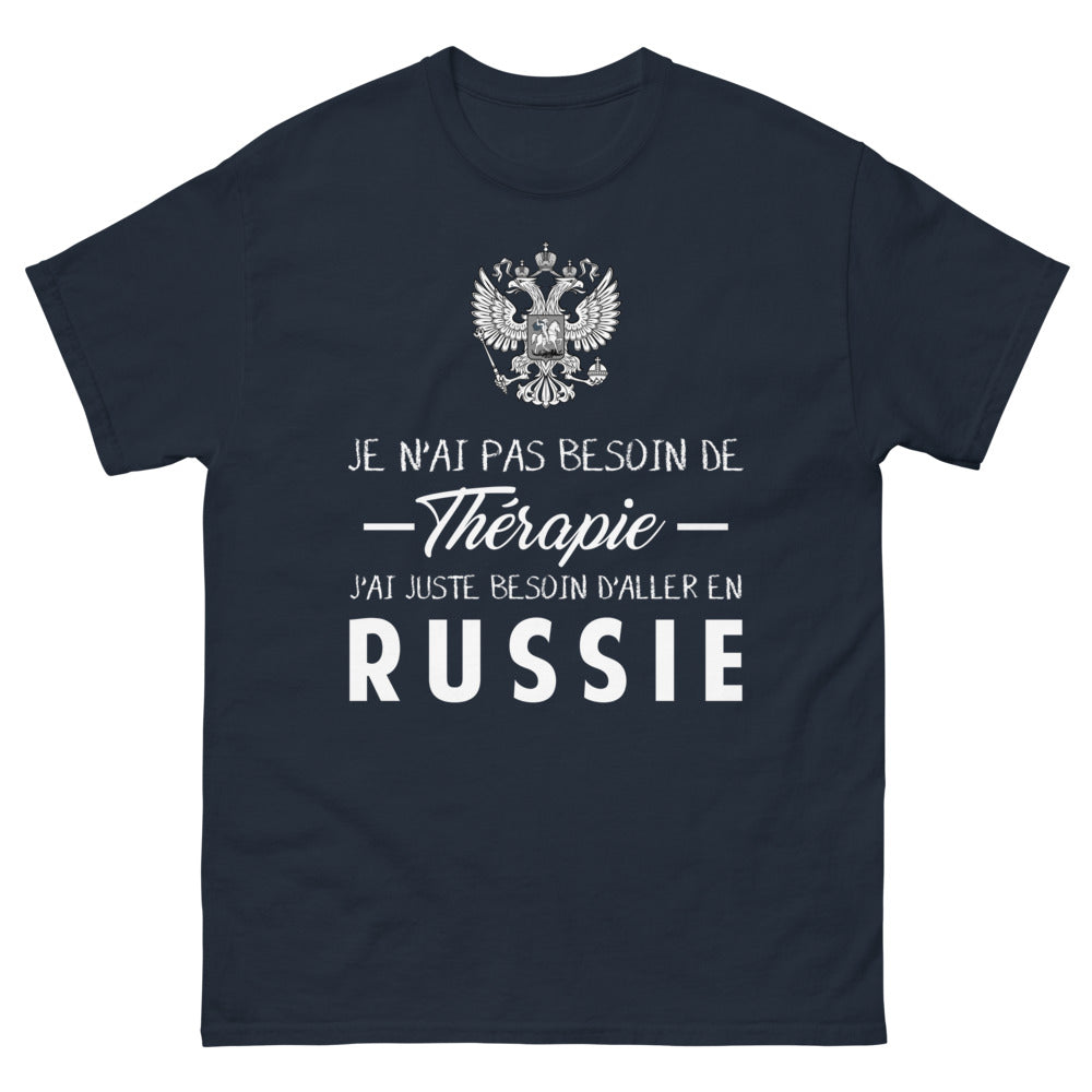 T-shirt Russie bleu marine - j'ai juste besoin d'aller en Russie