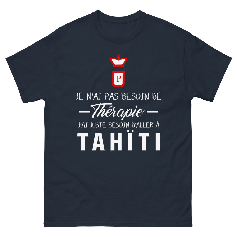 T-shirt Tahiti marine - pas de thérapie, Tahiti vous appelle