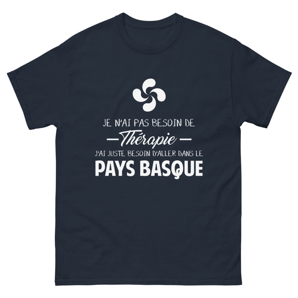 T-shirt Pays Basque marine - j'ai juste besoin d'aller au Pays Basque