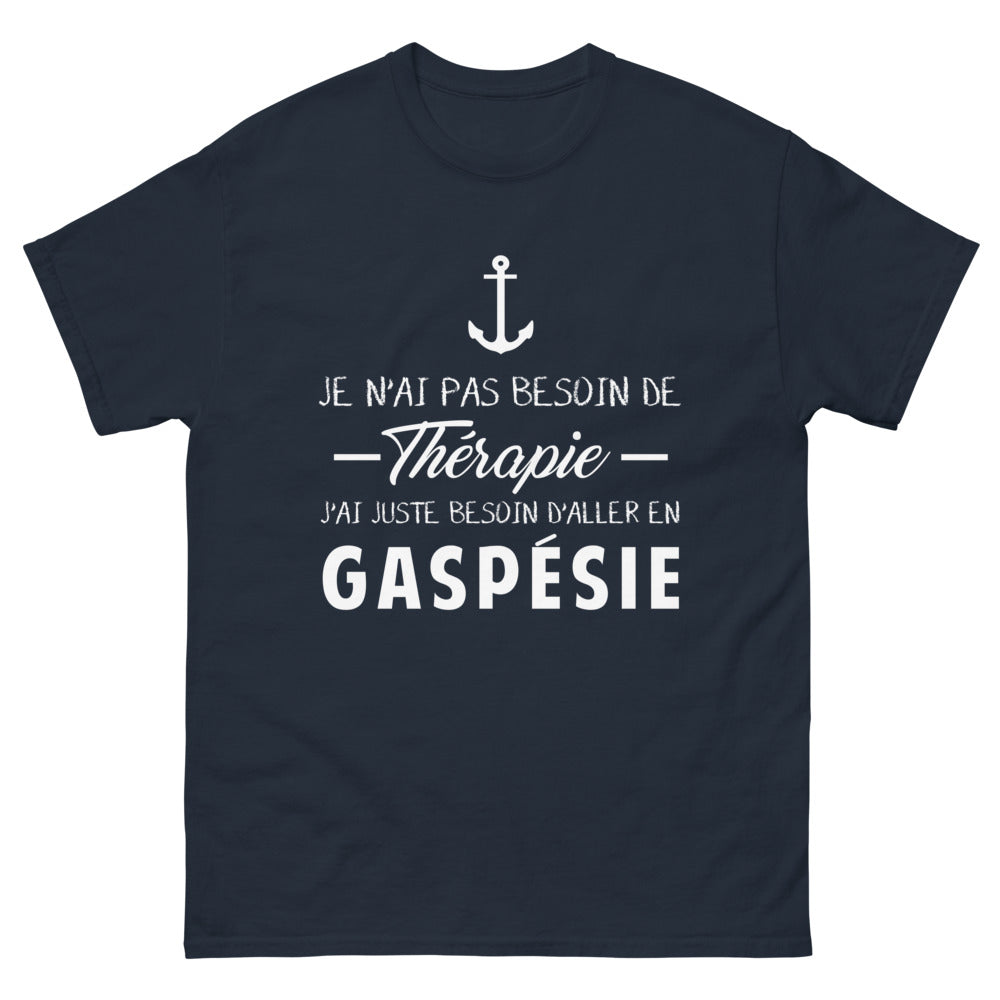 T-shirt Gaspésie marine face - Je n'ai pas besoin de thérapie