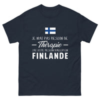 Thumbnail for T-shirt Finlande marine - je n'ai pas besoin de thérapie