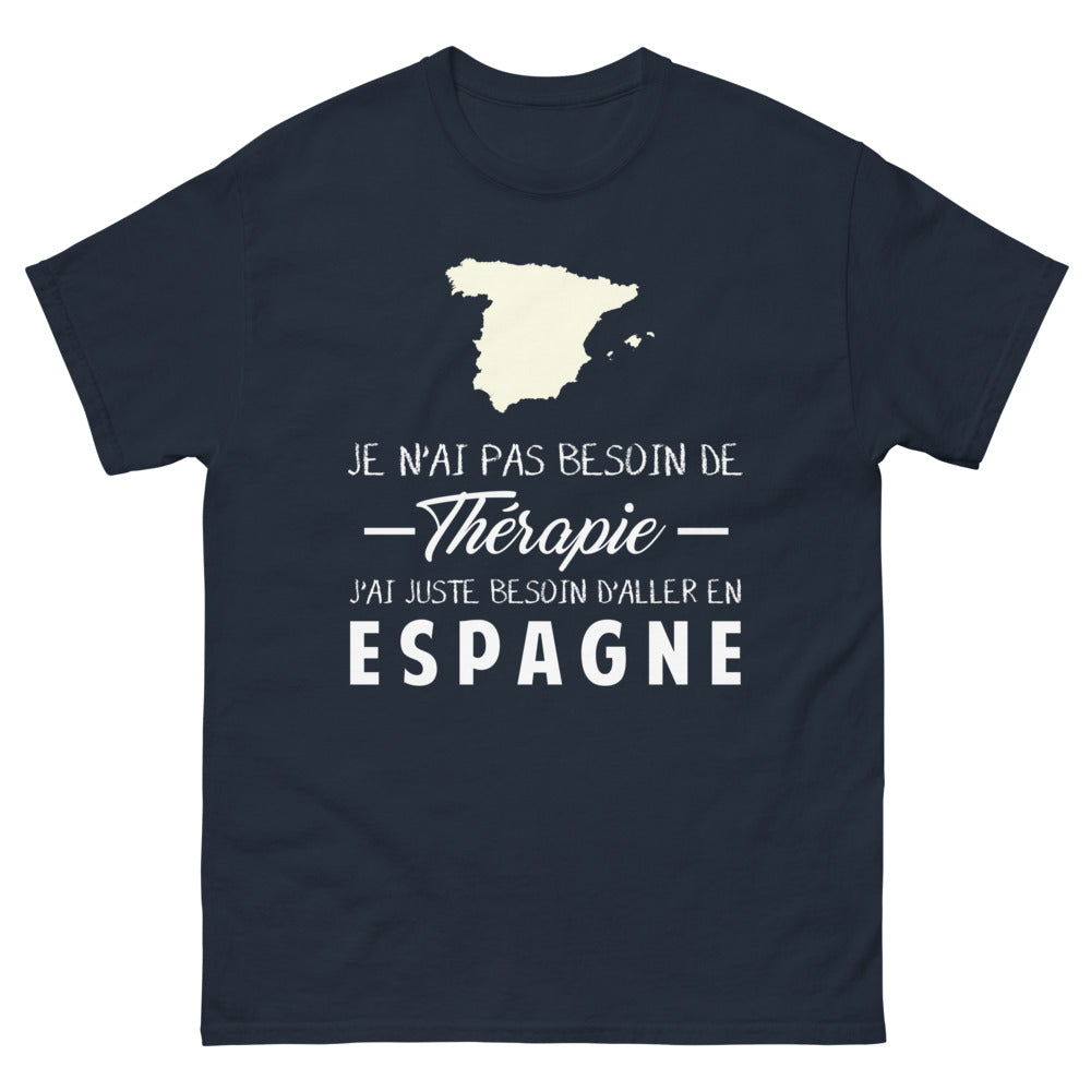 T-shirt Espagne marine - Pas besoin de thérapie, juste d'Espagne