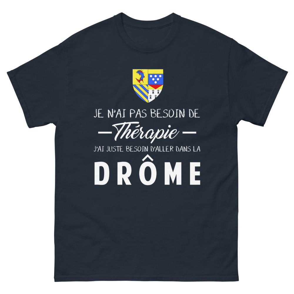T-shirt Drôme bleu marine face - envie d'y aller