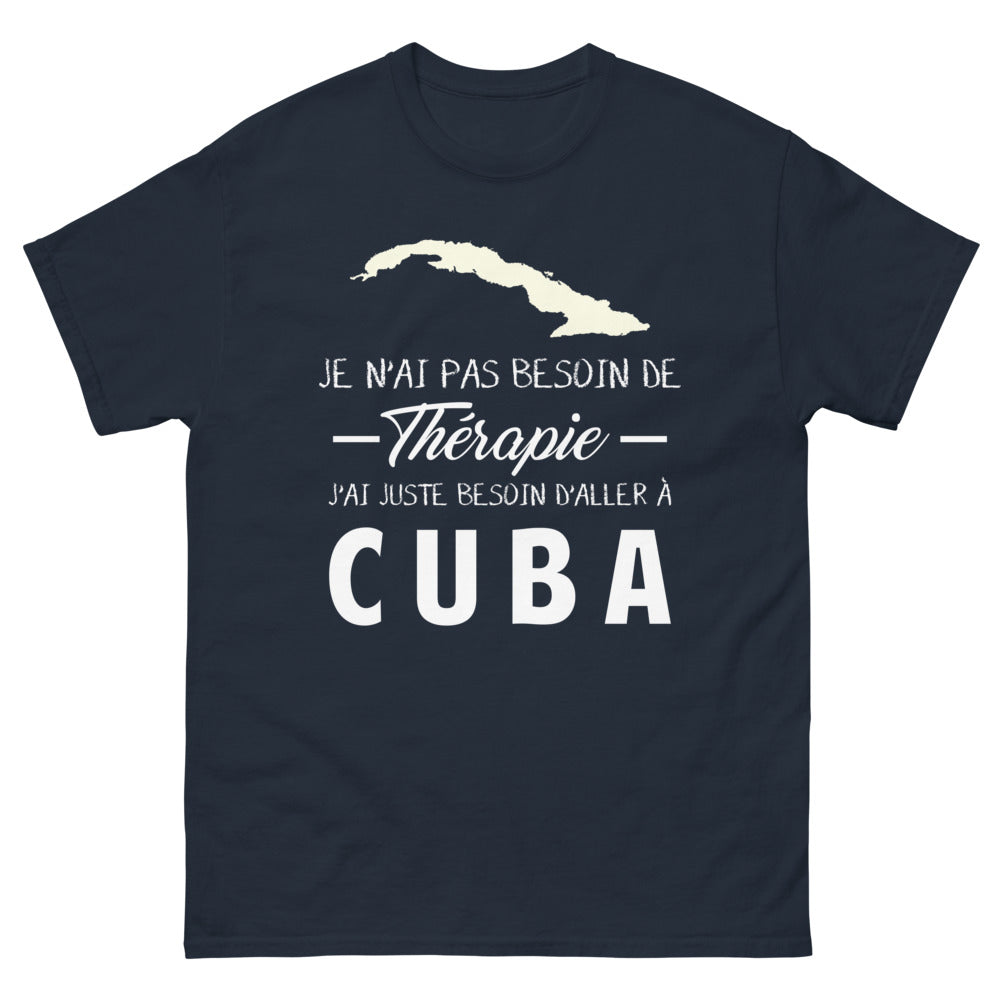 T-shirt Cuba marine - besoin d'aller à Cuba