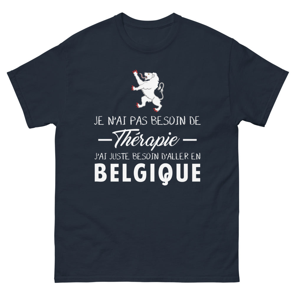 T-shirt Belgique marine - pas besoin de thérapie