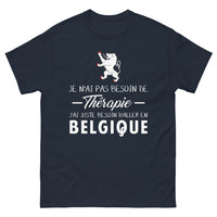 Thumbnail for T-shirt Belgique marine - pas besoin de thérapie