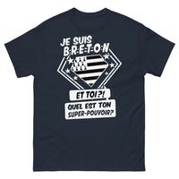 Thumbnail for T-shirt Breton marine - Je suis Breton - super pouvoir ?