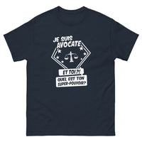 Thumbnail for T-shirt avocate bleu marine face - Quel est ton super pouvoir?