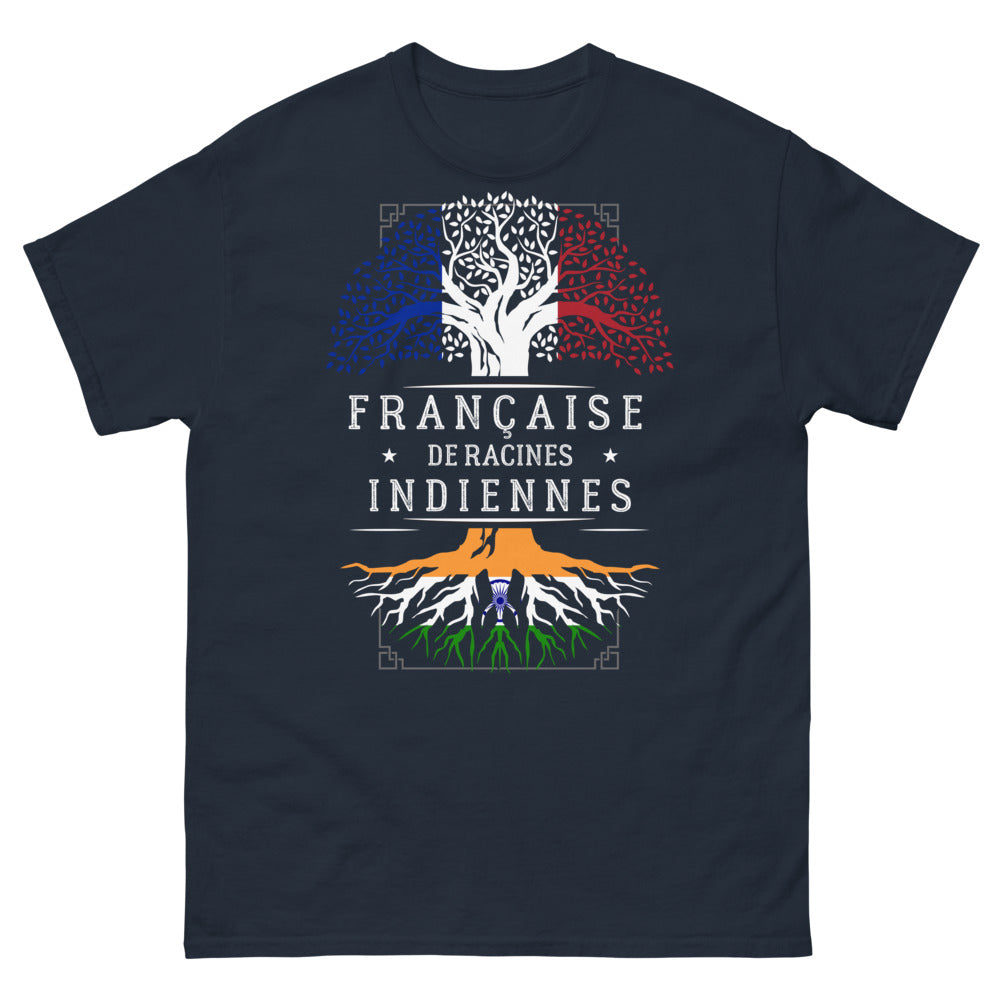 T-shirt française de racines indiennes marine - Française de Racines Indiennes
