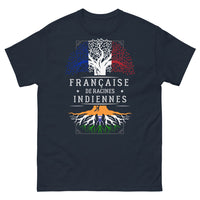 Thumbnail for T-shirt française de racines indiennes marine - Française de Racines Indiennes