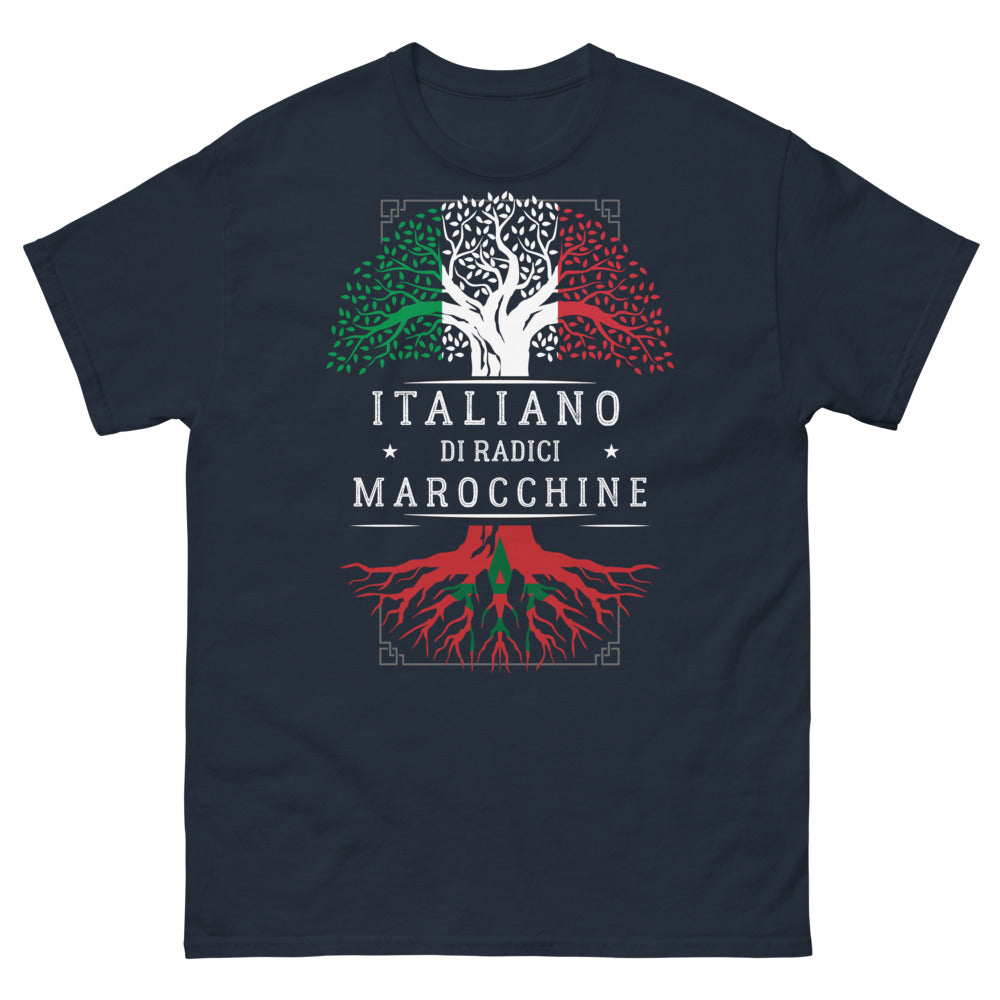 T-shirt Italien de racines marocaines bleu marine - italiano di radici marocchine