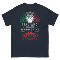 Thumbnail for T-shirt Italien de racines marocaines bleu marine - italiano di radici marocchine
