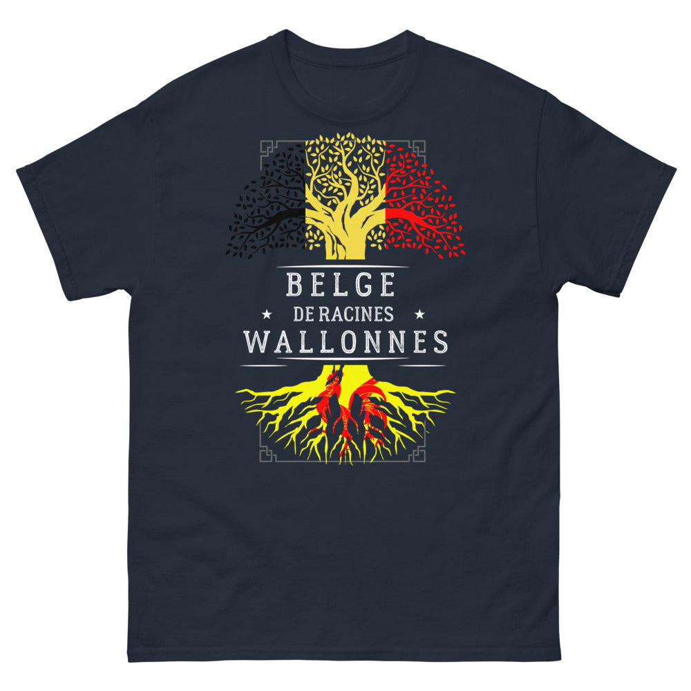 T-shirt Wallonie marine - Belge de racines wallonnes