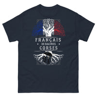 Thumbnail for T-shirt Corses de Racines Françaises marine - humour et fierté insulaire