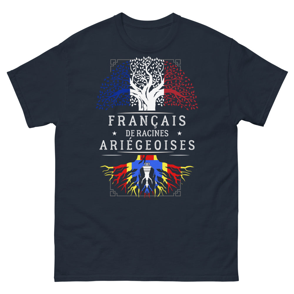 T-shirt Ariège marine - Français de racines ariégeoises