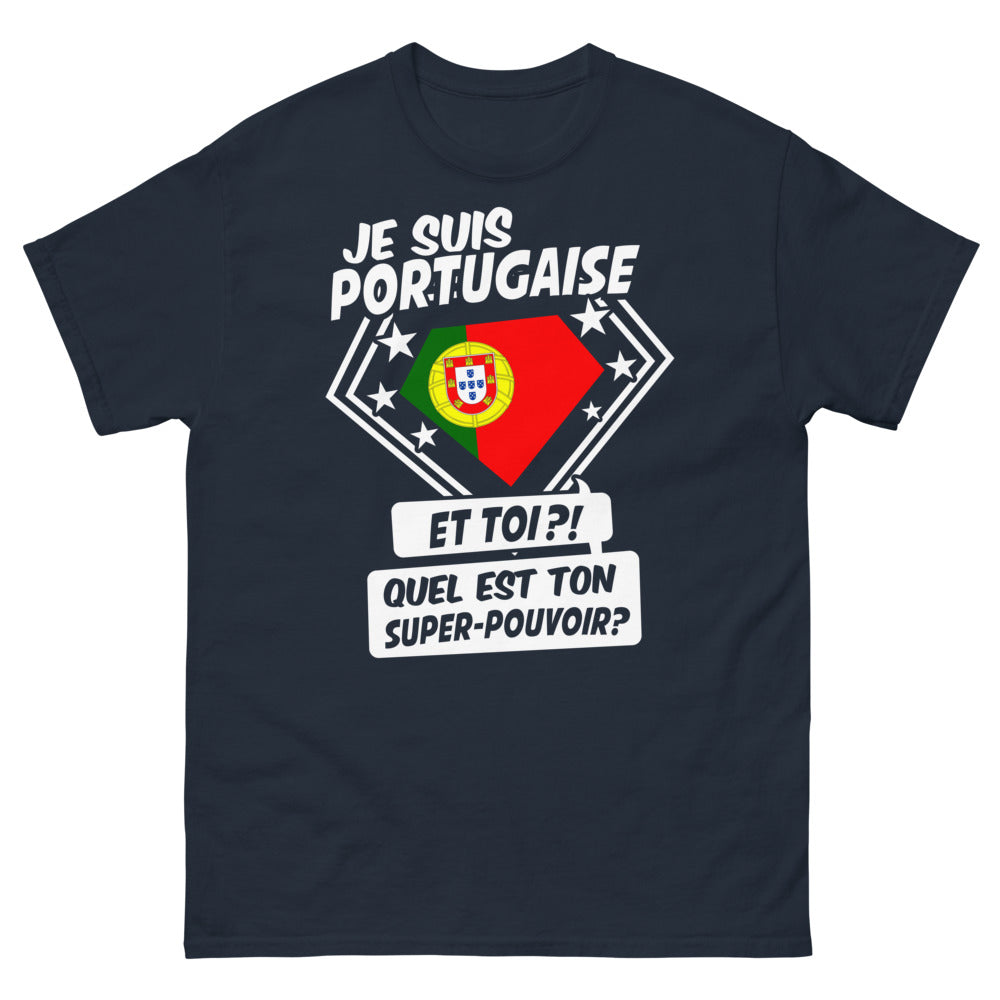 T-shirt Portugais marine - quel est ton super pouvoir?