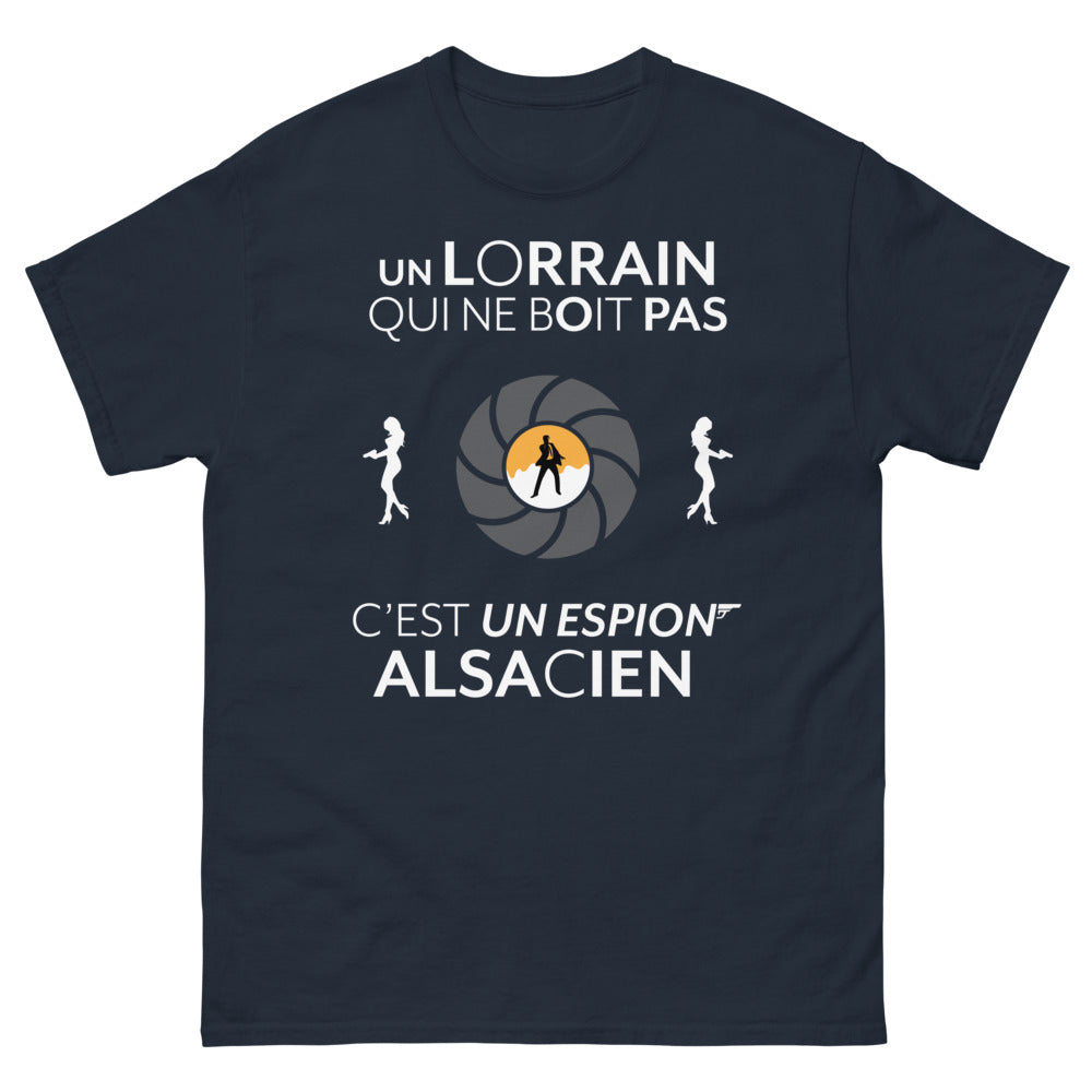 T-shirt Lorraine marine face - Un Lorrain qui ne boit pas