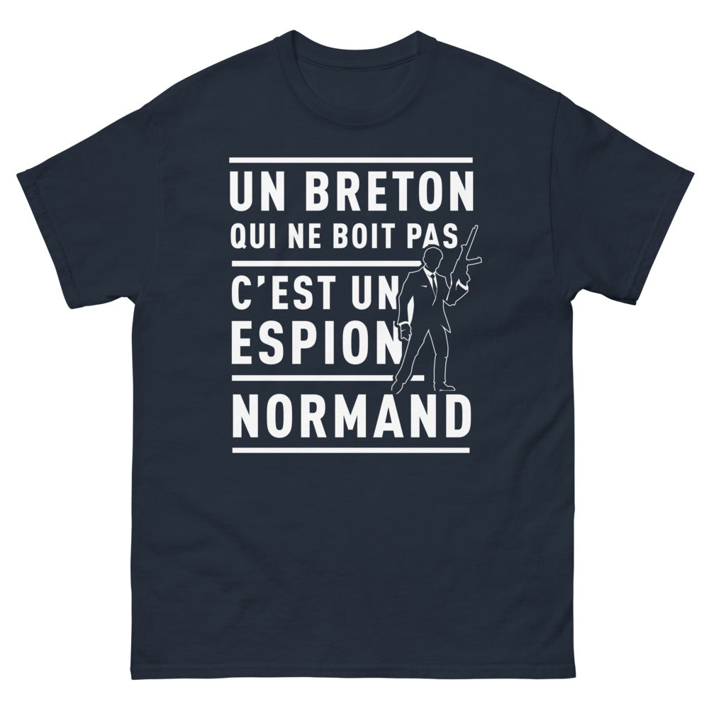 T-shirt Breton espion marine - Clin d'oeil entre Breizh et Normandie
