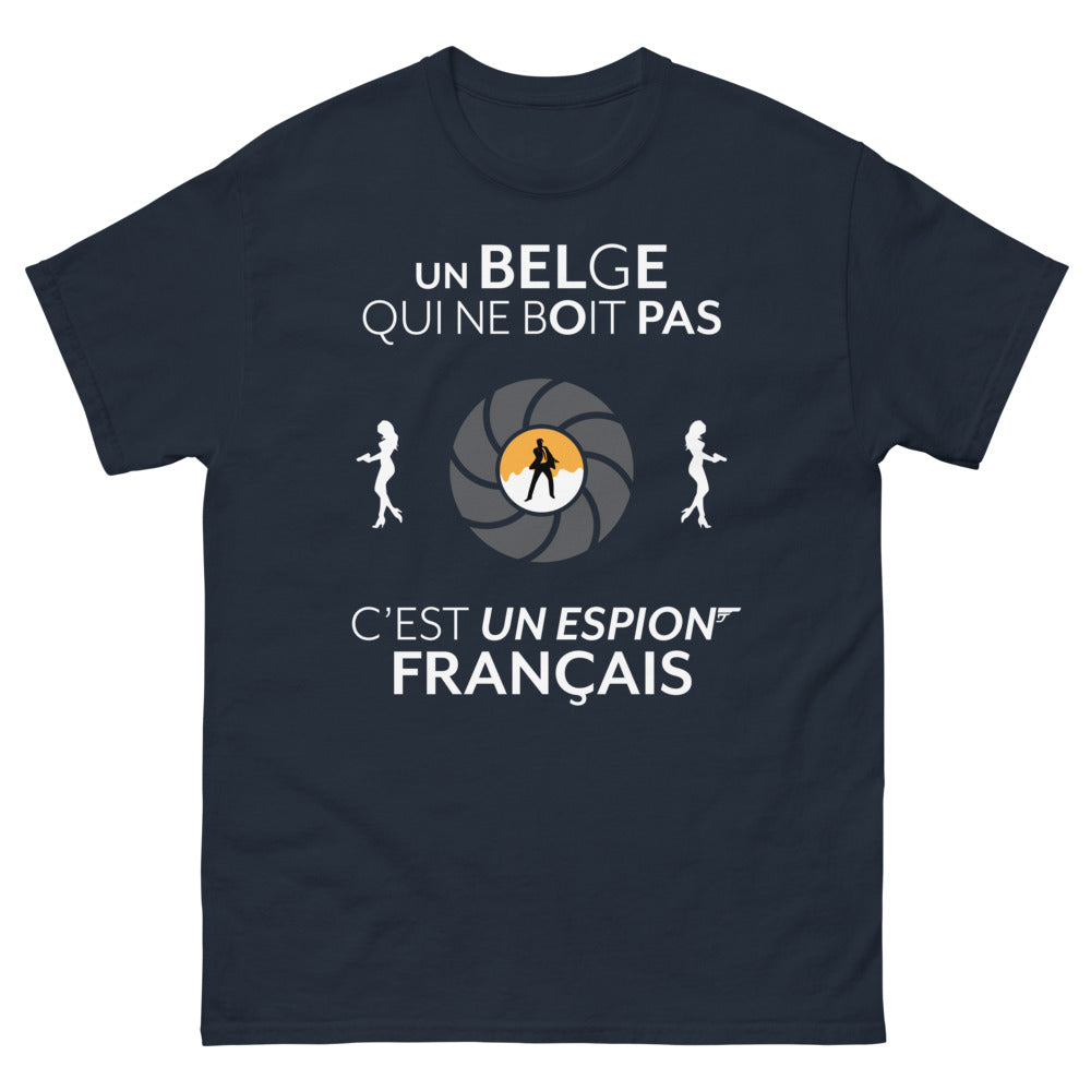 T-shirt Belge marine - Un Belge Qui Ne Boit Pas