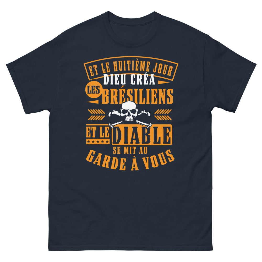 T-shirt Brésil marine - samba et football divins