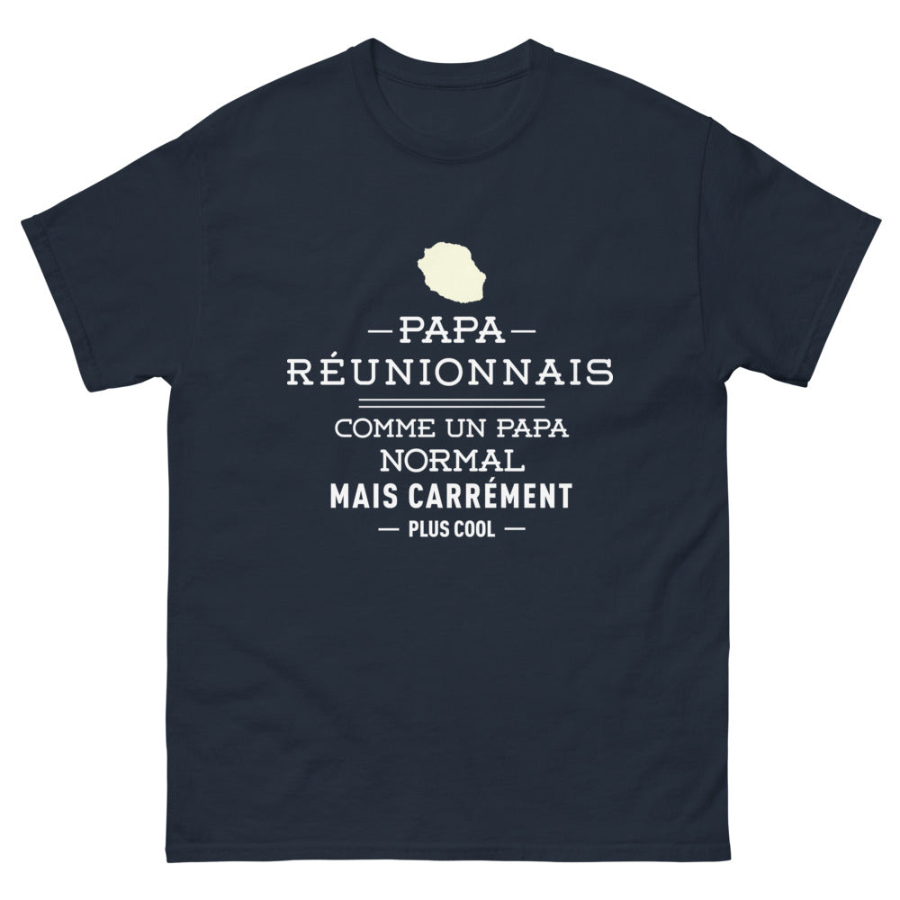 T-shirt Réunionnais marine - Papa réunionnais, chic et décalé