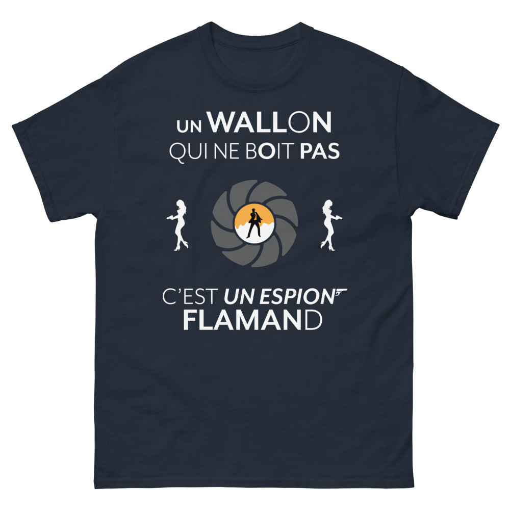 T-shirt Wallonie marine - Un Wallon espion Flamand