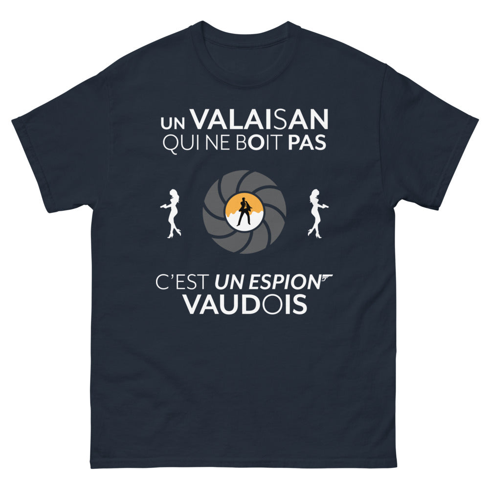 T-shirt Valais Vaud marine - espion vaudois