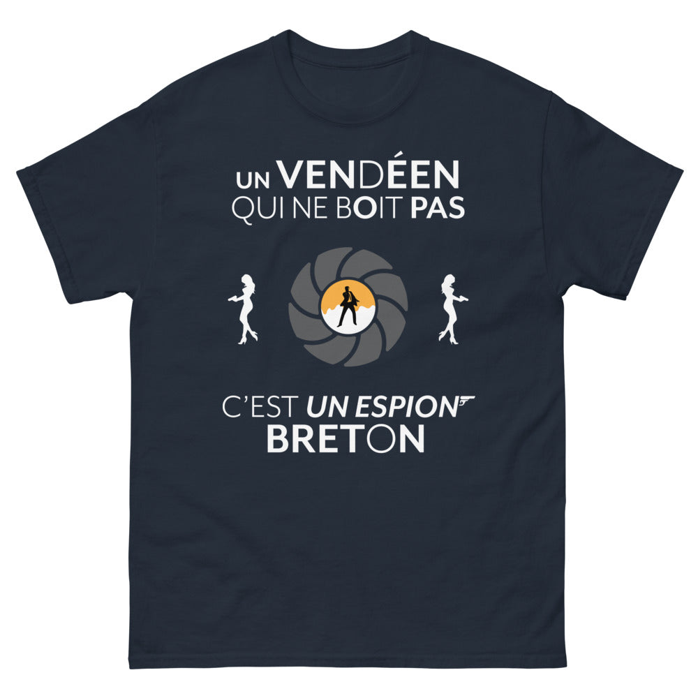 T-shirt Vendéen marine - espion breton humour