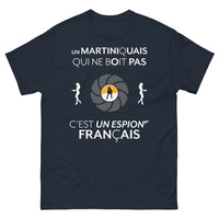 Thumbnail for T-shirt Martiniquais marine - espion français sans cocktail humour