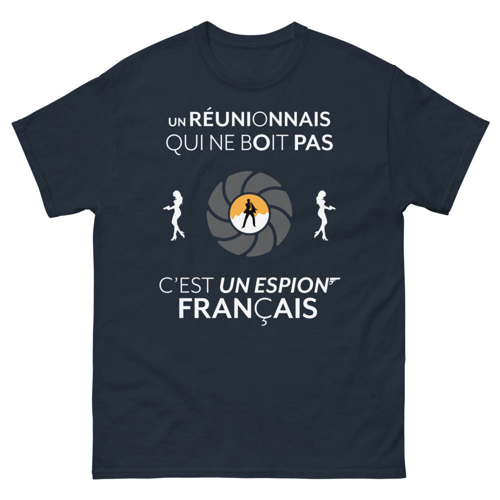T-shirt Réunion marine - L'espion français qui ne boit pas.