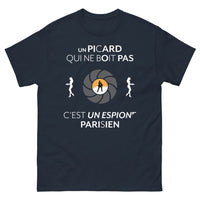 Thumbnail for T-shirt Picardie marine - Un Picard qui ne boit pas, c'est un espion parisien