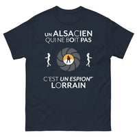 Thumbnail for T-shirt Alsacien marine - Un Alsacien qui ne boit pas, c'est un espion Lorrain