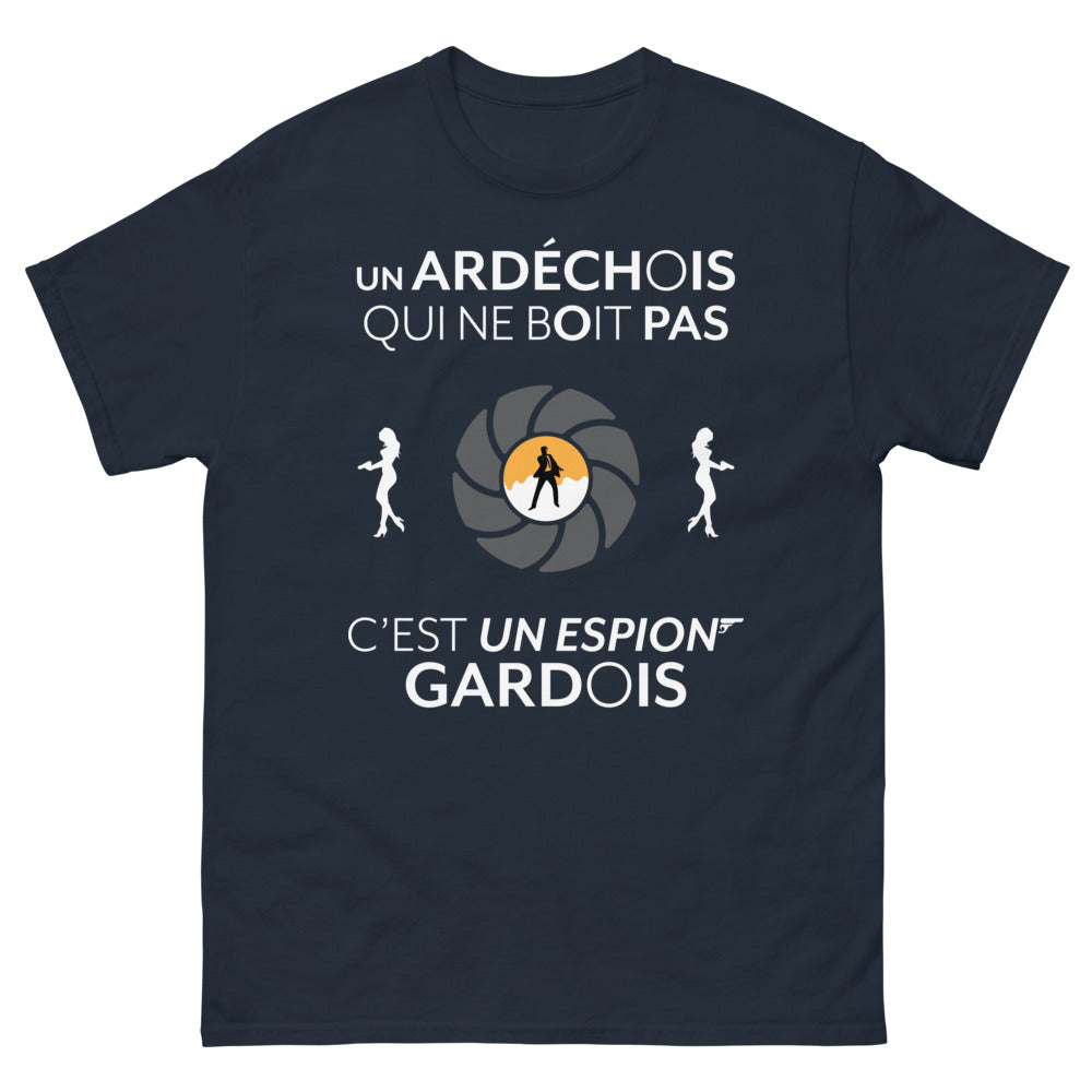 T-shirt Ardèche marine - ardéchois qui ne boit pas