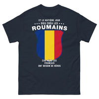 Thumbnail for T-shirt Roumain marine - Et le huitième jour, Dieu créa les Roumains