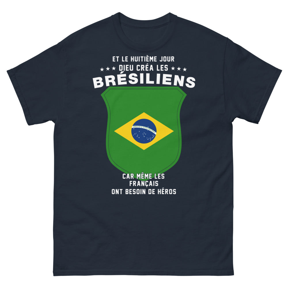 T-shirt Brésilien marine - héros et humour