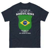 Thumbnail for T-shirt Brésilien marine - héros et humour