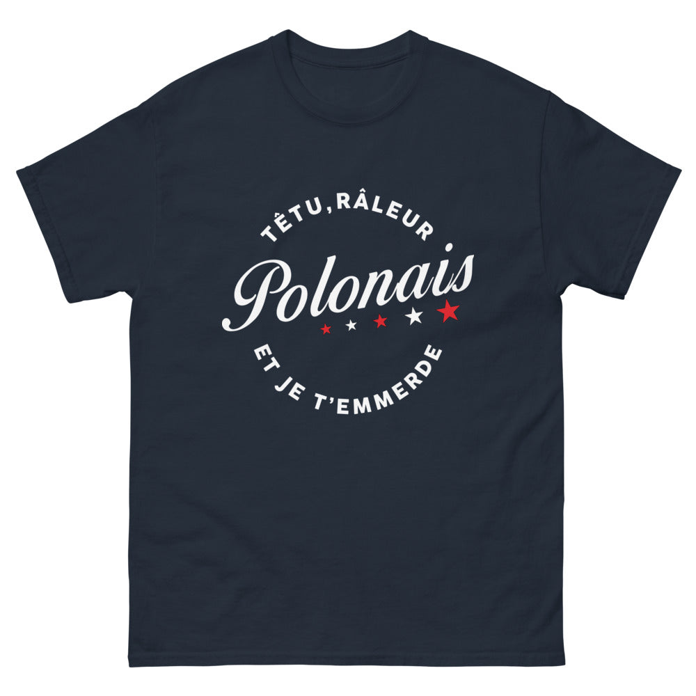 T-shirt polonais marine - têtu râleur