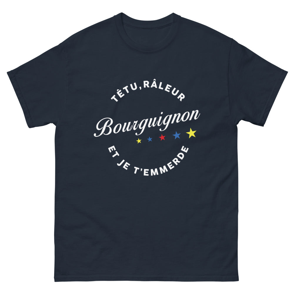 T-shirt Bourguignon marine face - Bourguignon têtu et râleur