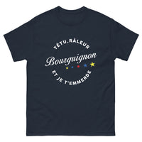 Thumbnail for T-shirt Bourguignon marine face - Bourguignon têtu et râleur