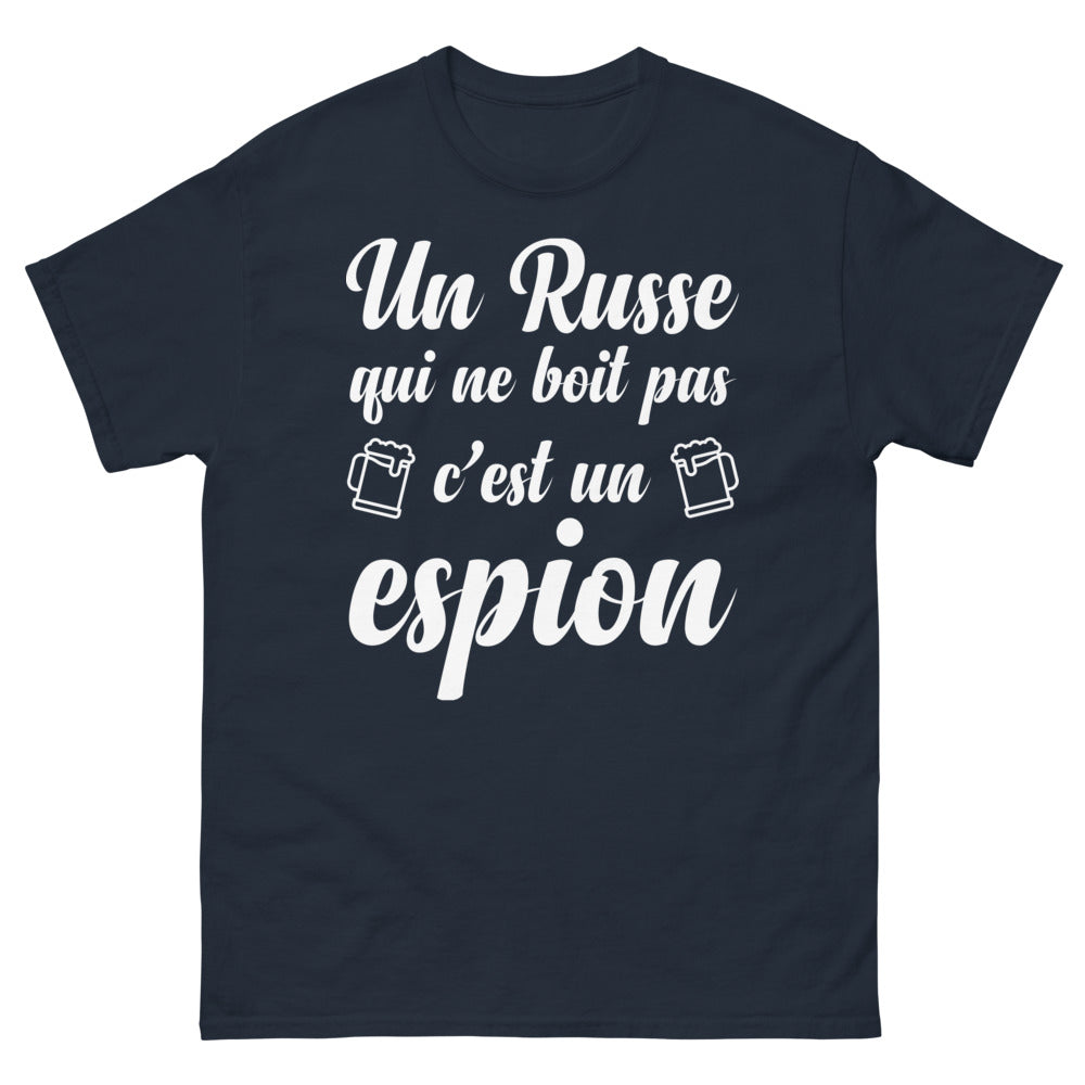 T-shirt Russie bleu marine - Un espion qui ne boit pas